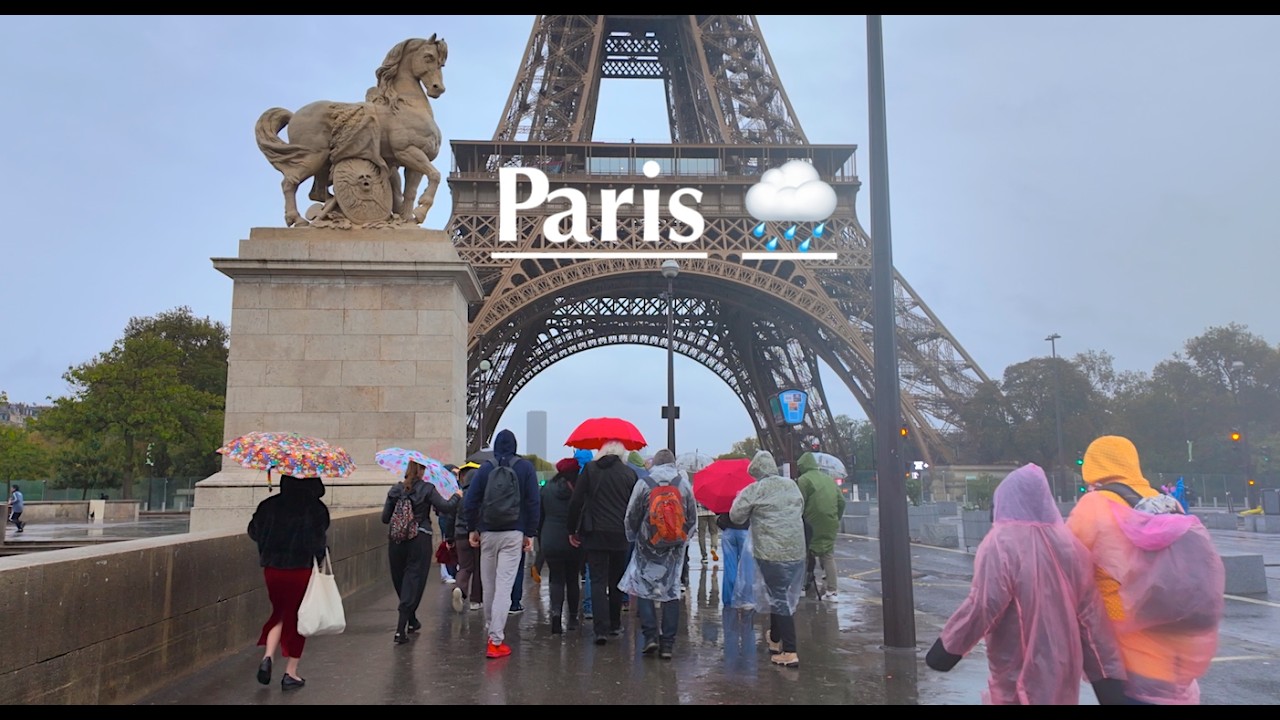 Paris Riam Paris, France 🌧️ - Paris in the rain, morning walk - Paris Autumn 2025 ...