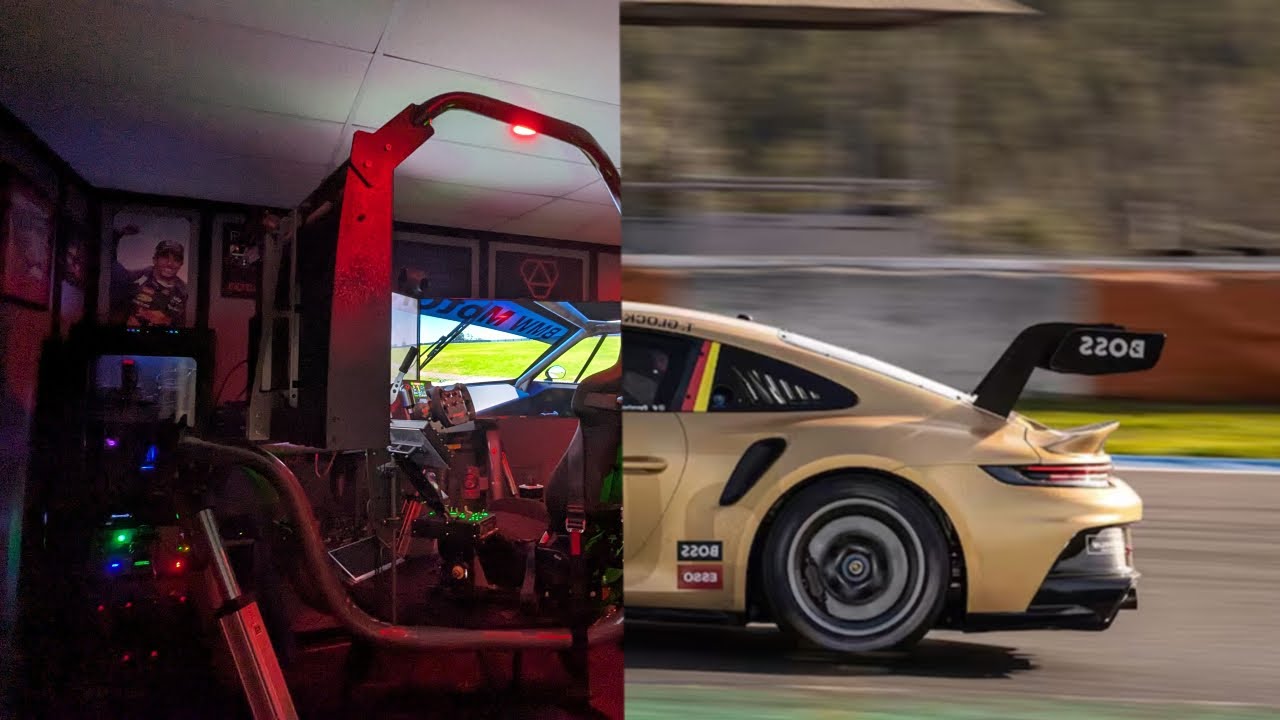 Motion Simulator In The Porsche Cup Car Around Road America - YouTube