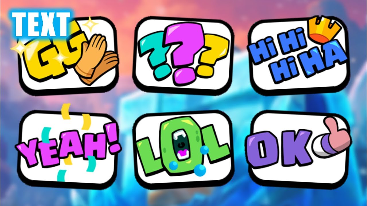 Clash Royle Text ALL Text Emotes In Clash Royale! 💬 - YouTube