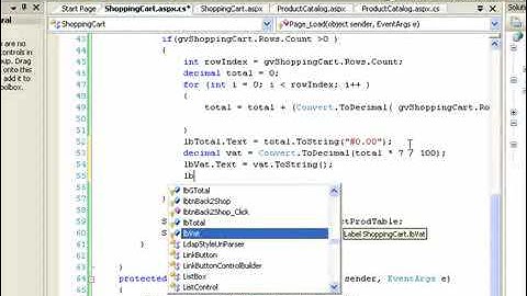 OOP Shopping Cart and Product Catalog with ASP.NET ADO.NET C Sharp (C#) SQLServer Part 11