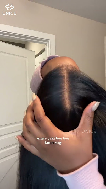 UNice Bye Bye Knots Wig 7x5 Glueless Lace Black Yaki Wig With Bleached Knots