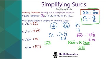 Simplifying Surds - Mr Mathematics
