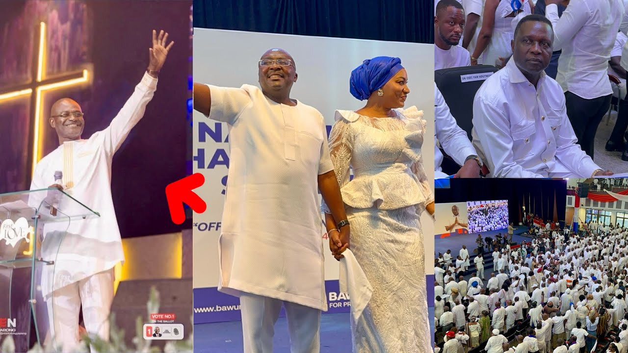 Dr. Bawumia & beautiful wife unites all the 4 NPP Aspirants as they arrive at thanksgiving service