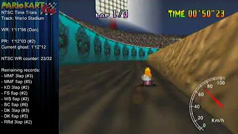 MK64 - NTSC WR on WS flap - 1'11"95 (PAL: 1'26"51)
