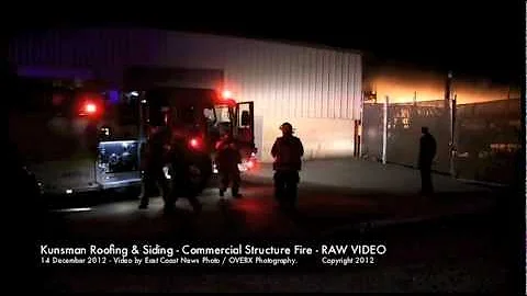 RAW VIDEO: Kunsman Roofing & Siding Fire