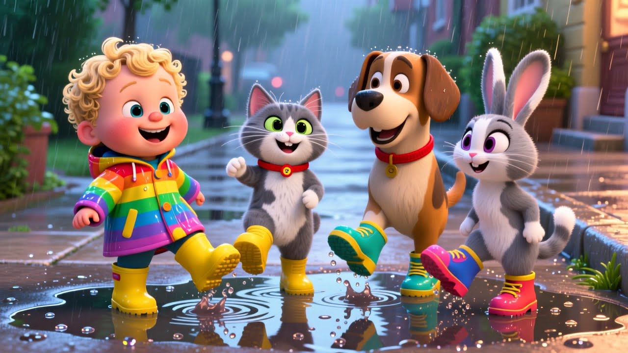 Rain Rain Go Away with My Friends | Friendship Song for Kids | Cheerful Nursery Rhyme