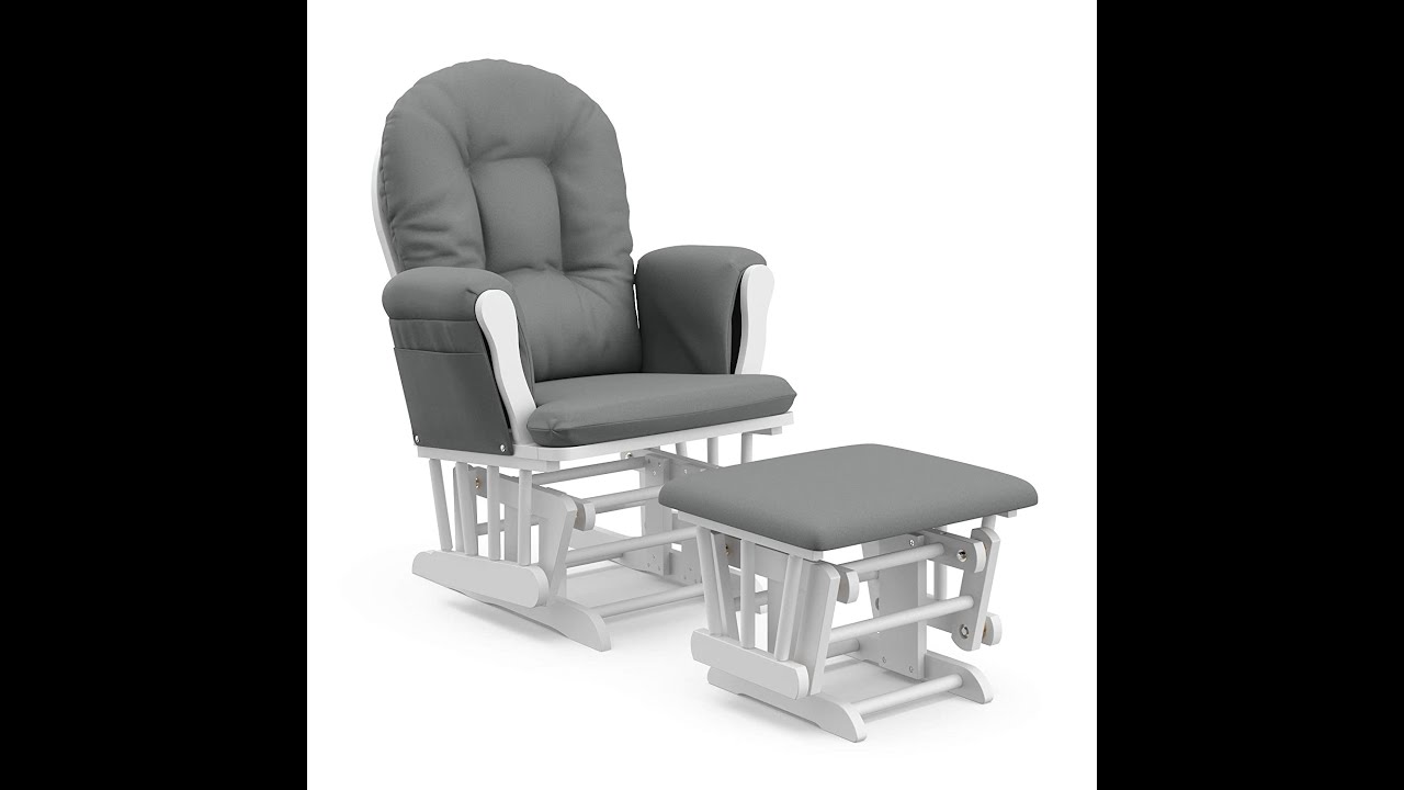 Storkcraft Premium Hoop Glider and Ottoman Smooth Rocking Motion Chair