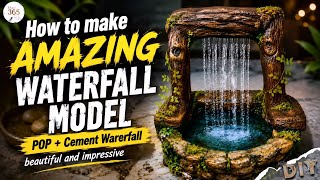 How To Make Amazing Waterfall Model / Tutorial / Pop, Cement / Homemade DIY / 365 DIY
