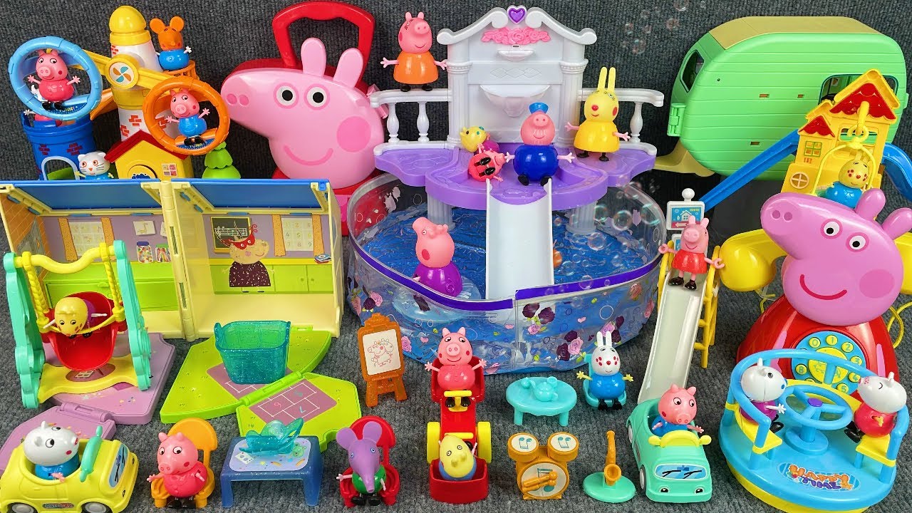 11 Minutes Satisfying with Unboxing Peppa Pig Sink Pool Play Set Review Toys | ASMR 