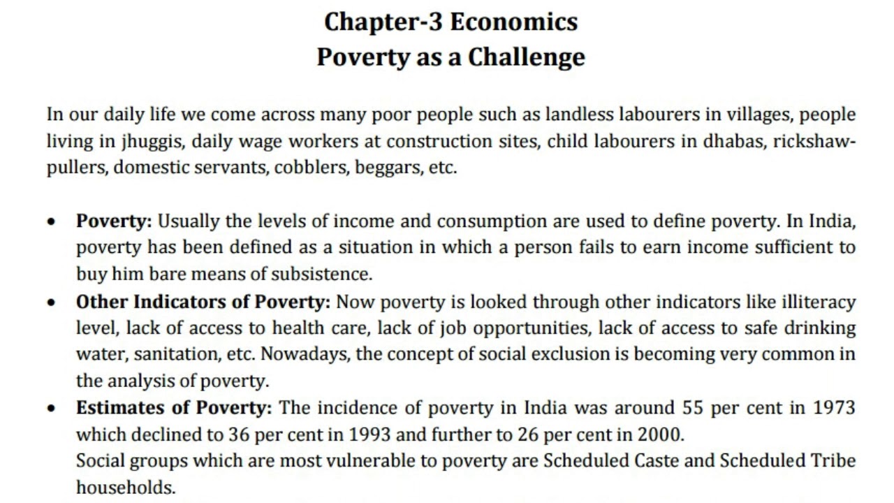 case study on poverty in india for project class 10