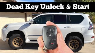 2010  2019 Lexus GX460  How to Unlock, Open & Start With Dead GX 460 Remote Key Fob Battery