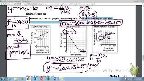 Algebra 2 Lesson 1.6 part 1 Linear Modeling/Regression