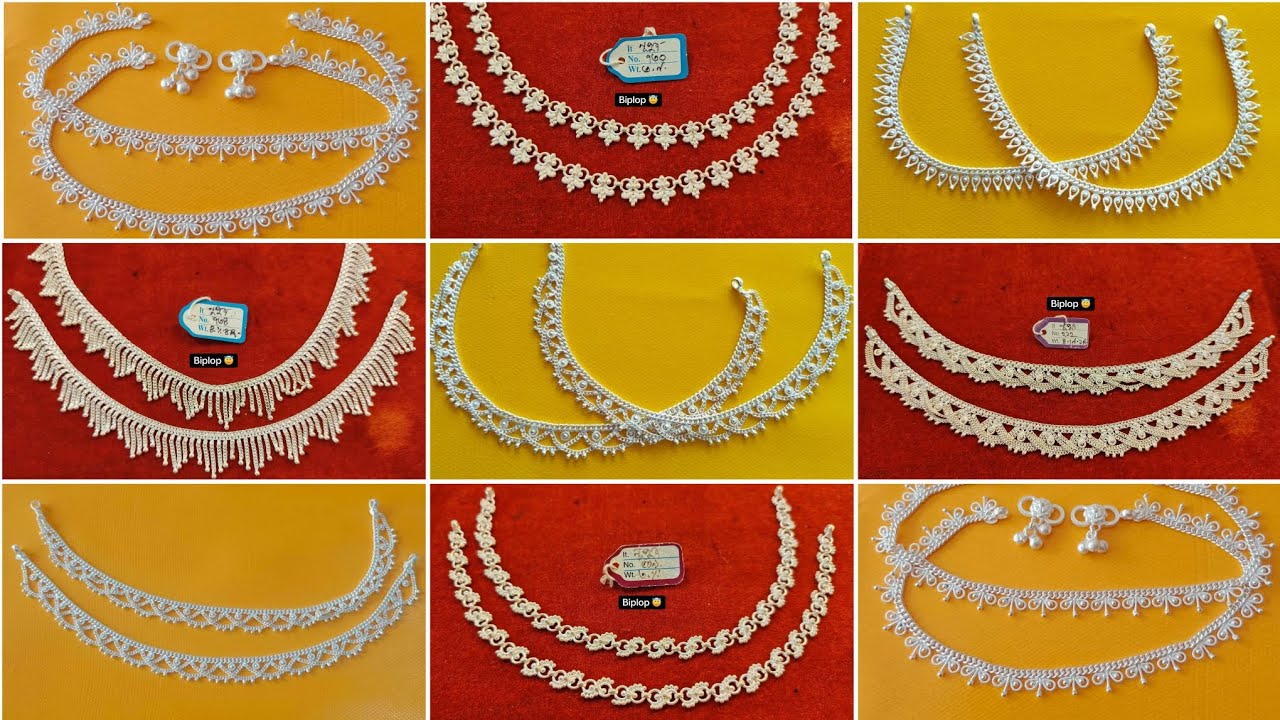 ২০২৫ সালের বাছাইকৃত ২১ ক্যারেট ইউনিক রুপার নুপুরের ডিজাইন | Silver payel design with price | Nupor