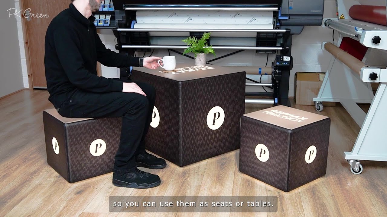 Custom Illuminated Cube Seats / Stools with Logo - Venue Signage by PK ...