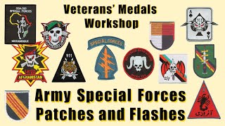 Special Forces (SF) Groups, Operational Detachment Teams (ODT) & 5th Special Forces Vietnam patches.