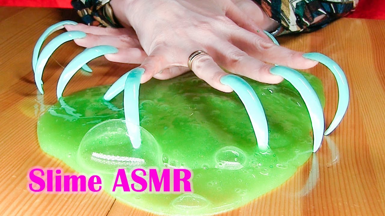 Слайм миксинг АСМР весенний маникюр и длинные ногти