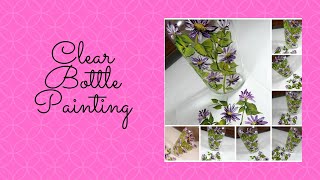 CLEAR BOTTLE PAINTING | Painting on a Glass Bottle | Beginner Painting | Aressa1 | 2020