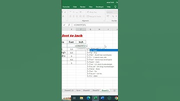 Excel Formula & Tricks -  How to convert Feet to inch | #shorts 63