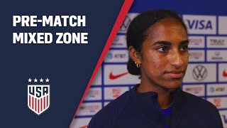 PRE-MATCH MIXED ZONE: Naomi Girma | USWNT vs. Japan | Feb. 18, 2023