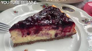 Çatlamayan meyve soslu cizkek nasıl yapılır?Yaban Mersinli Çiz Kek tarifi Käse Kuchen/Cheescake