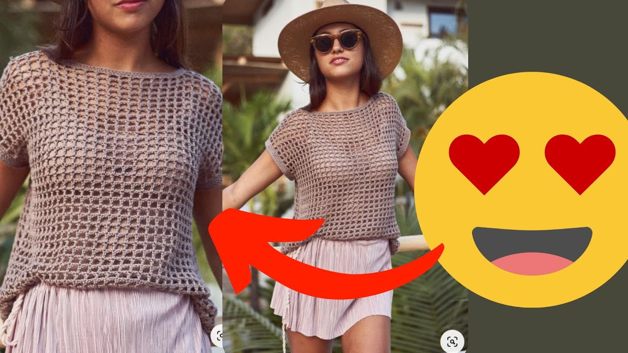 COMO tejer una blusa o remera a crochet para mujer 💃(1)