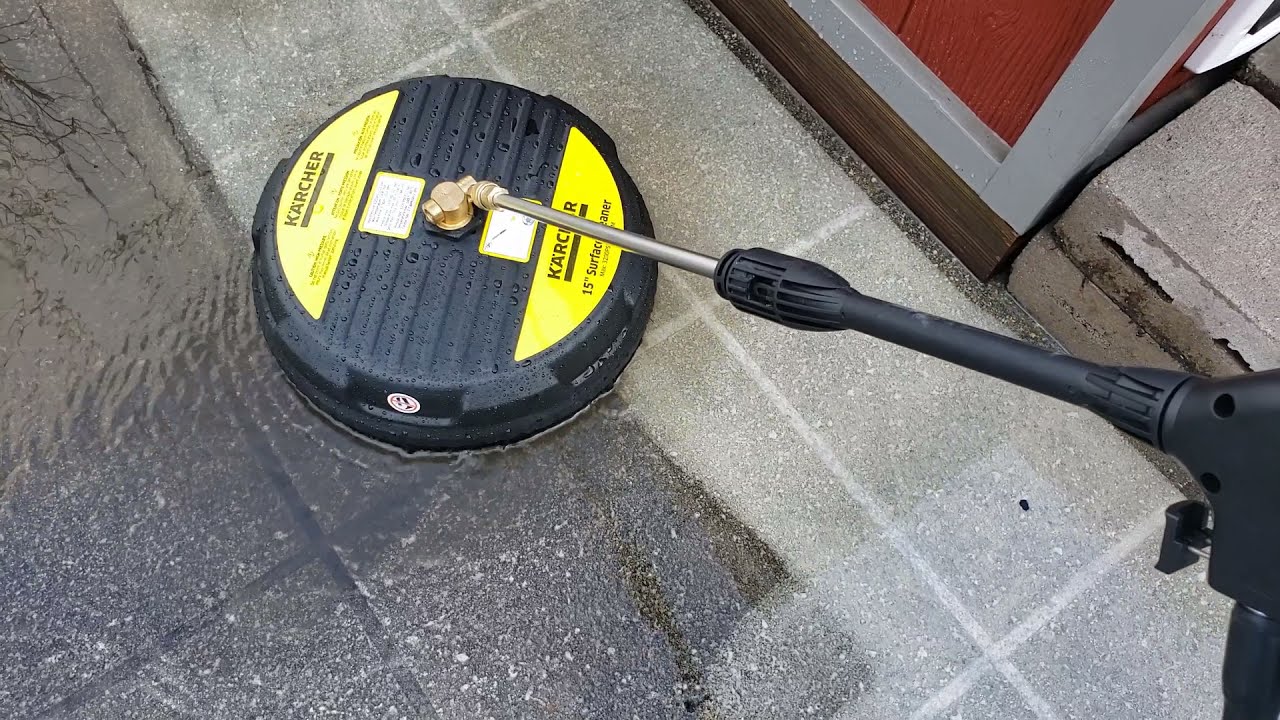 Pressure washer with the KArcher Surface Cleaner Attachment YouTube