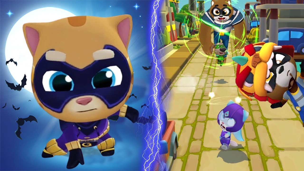 Hero Dash Dark Knight - Angela X Ginger Saving Tom, Hank & Ben VS All Raccoon Bosses Gameplay