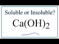 Solubility of Calcium Hydroxide
