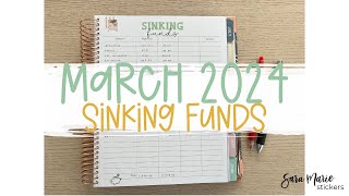 March 2024 Sinking Funds | 2024 Humble Beginnings Budget Planner | Sara Marie Stickers |