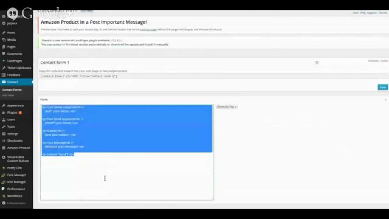 How to Set Up Contact Form 7 - YouTube