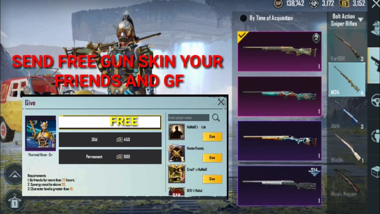 how to gift gun skin your bgmi friend ||how to transfarc gun skin 1 ...