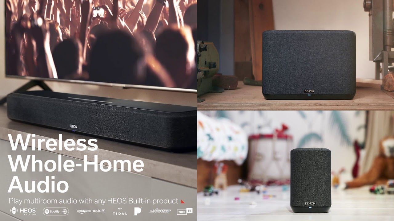 Denon Home Sound Bar SB550 and Two Home 150 NV Wireless Speaker