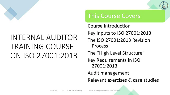 ISO 27001:2013 Internal auditor training