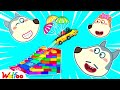 Wolfoo Makes Colorful Lego Slide and Play With Dad - Kids Stories About Wolfoo Family |Wolfoo Family