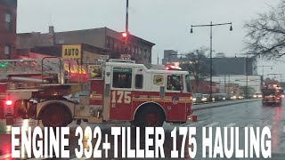 ⭐FDNY Engine 332+Tiller 175 Respond to a Car accident⭐