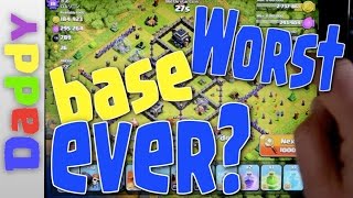 Clash Of Clans  | WORST base ever? | Clash of Clans hands vids
