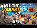 SAVE THE GOLEMS, SAVE THE WAR! UNDEAD SHIELD WALL WITH LIGHTNING! Clash of Clans eSports