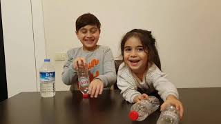 Water Bottle flip,Triks shot, su şişe çevirme oyunu,challenge ,eğlenceli çocuk videosu,fun kids funy