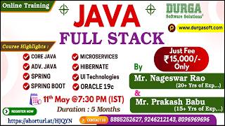 JAVA FULL STACK Online Training @ DURGASOFT