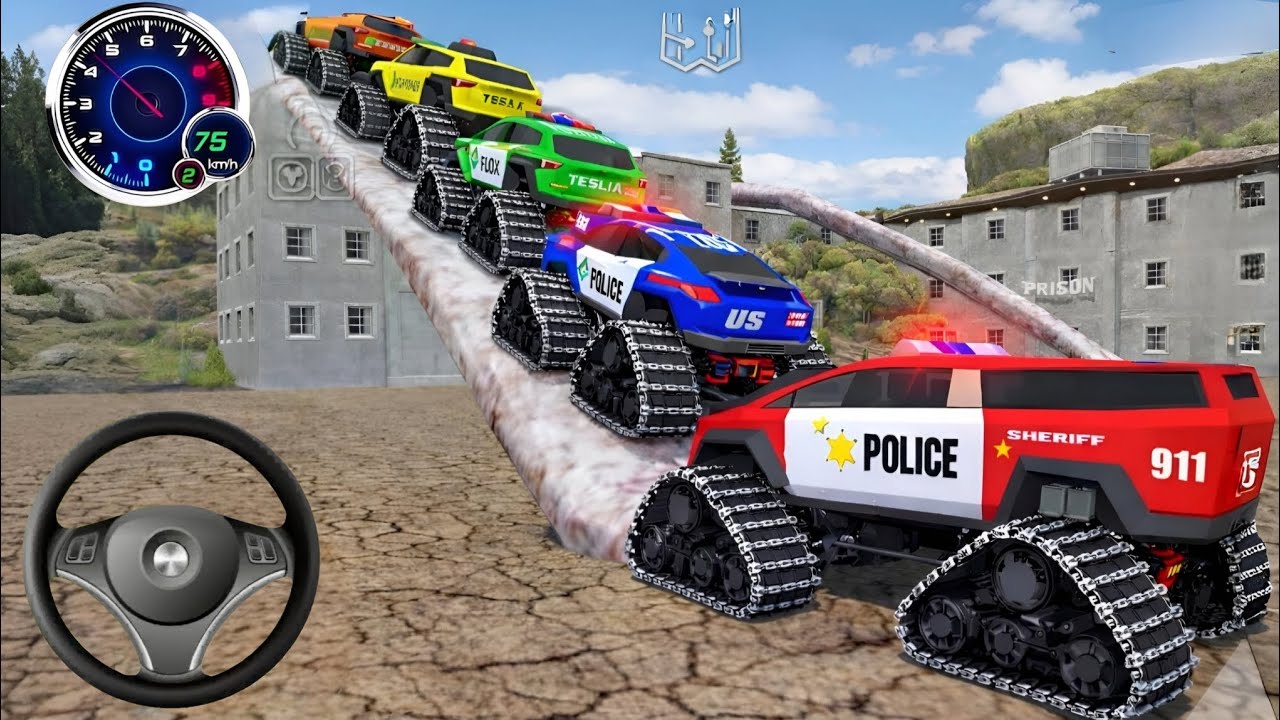 Juegos De Carros - Police Monster Truck Impossilbe Driver #8 - US Car Stunts Racing Android Gameplay