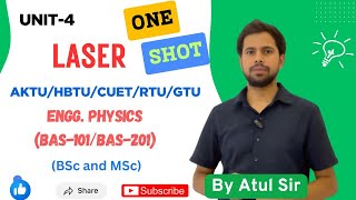 LASER ONE SHOT | Physics Unit 4 | AKTU/HBTU/CUET/RTU/GTU/BSc/MSc BAS101/BAS201