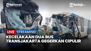 🔴 TABRAKAN DUA BUS TRANSJAKARTA DI KORIDOR 13 CIPULIR, BAGIAN DEPAN BUS HANCUR