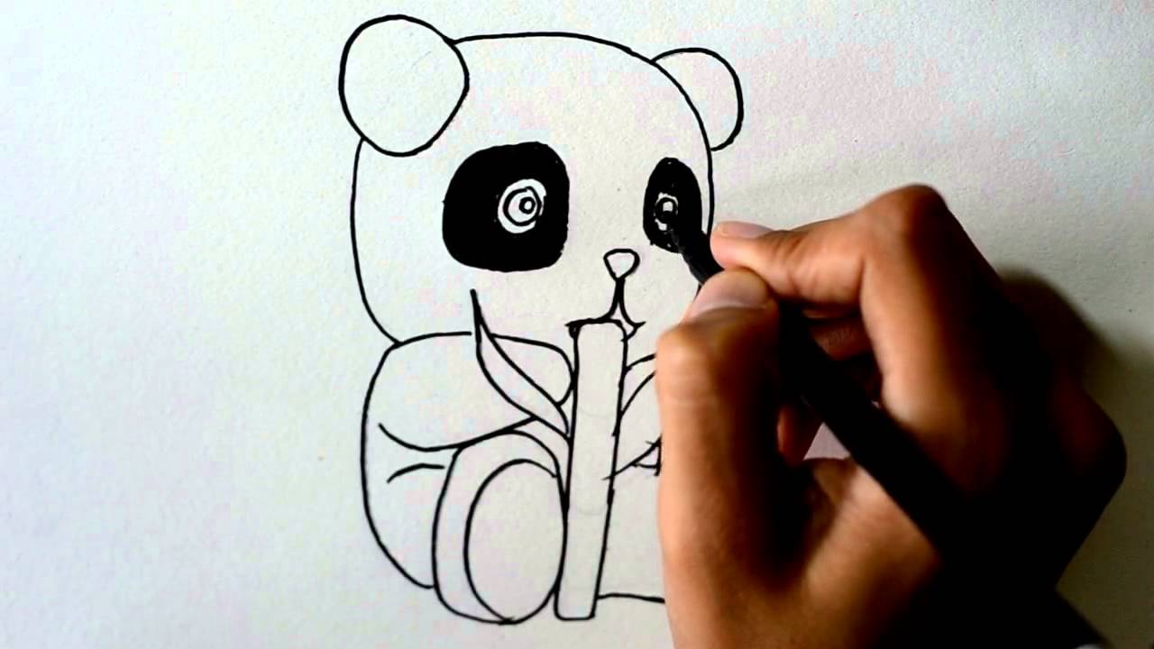 How to draw a cute panda! - YouTube