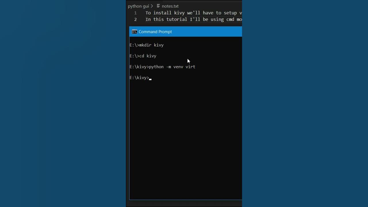 Installing Kivy Lang in Virtual Environment #python #kivy #gui #android ...