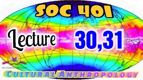 SOC 401 || Lecture 30,31 || Anthropology ||  Short VU Lectures