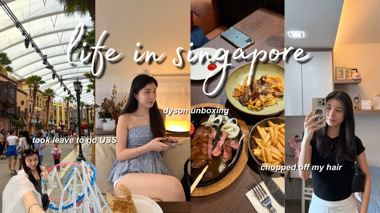 Life in SG 🇸🇬 | chopped my hair, dyson airwrap unboxing, took leave to go USS, cafe [VLOG]