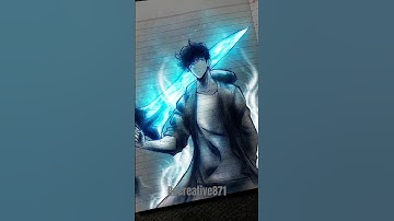 Drawing Jinwoo From Sololeveling by "AR Drawing App"|Glowart|"#ARDrawing #ARDrawingApp #animedrawing