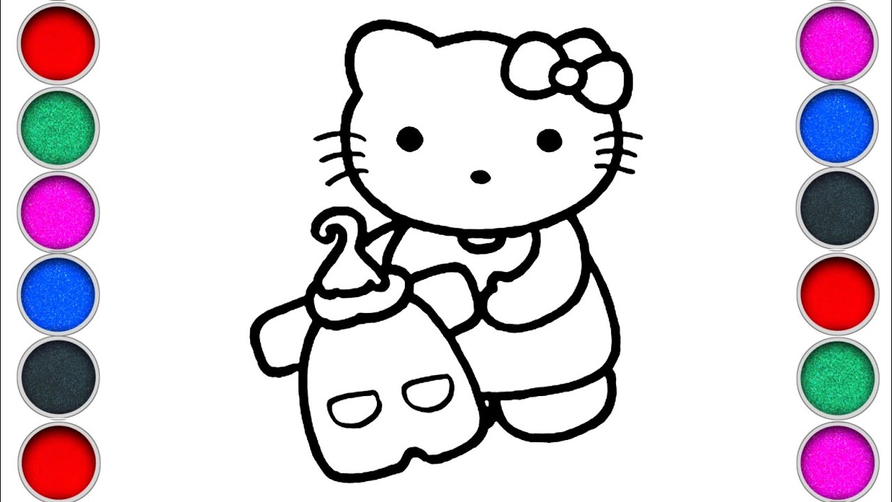 Hello Kitty with T-Shirt Drawing and Coloring for Kids Toddlers | How ...