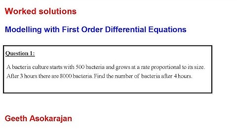 AS/A-Level Maths Modelling with First Order Differential Equations - Question 1