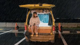 A day of rain and strong winds | Living in a van | Light car camp